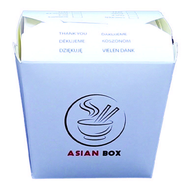 Box na rezance hranatý biely s Asia 450ml,50ks/bal,9bal/kar