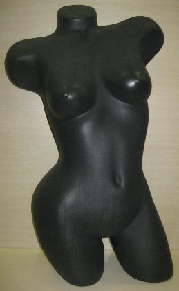 Plast.torzo 3/4 tela,dámske,zakrivené,čierne