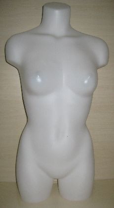 Plast.torzo 3/4 tela,dámske,rovné,priesvitná biela