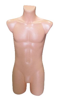 Männliches  ¾ Torso, Körperfarbe; Kunststoff