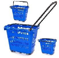 Plastový nákupný košík na kolieskach, objem 30l
