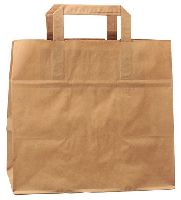 Papierová taška z kraftového papieru,hnedá,ploché držadlá,rozmery(Š+H*V):26+17*25cm,50ks/bal