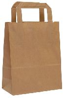 Papierová taška z kraftového papieru,hnedá,ploché držadlá,rozmery(Š+H*V):18+08*22cm,50ks/bal