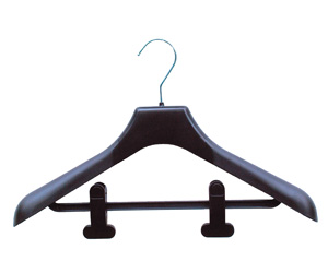 Plastic hanger 43cm with 2 clips.