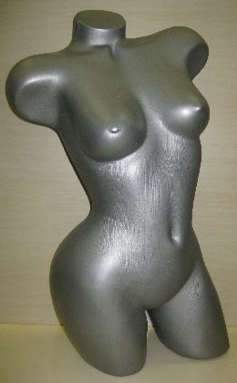 Plast.torzo 3/4 tela,dámske,zakrivené,šedé