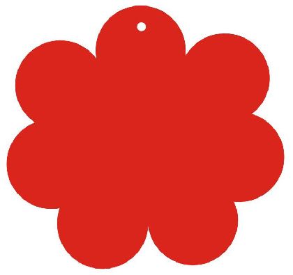 Visačky  Flower 97x90mm,červené,bal.100ks